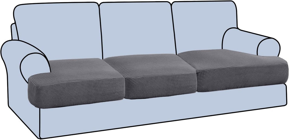 H.VERSAILTEX Stretch 3 Piece T Cushion Sofa Slipcovers Individually Sofa Cush...