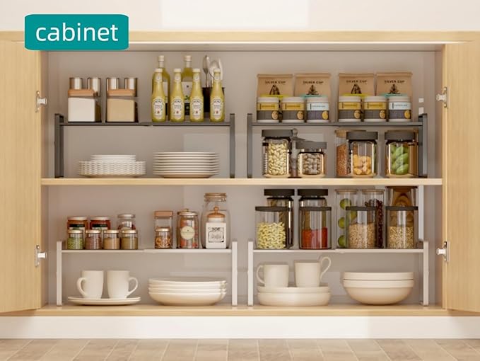 Expandable Cabinet Shelf Organizer Riser