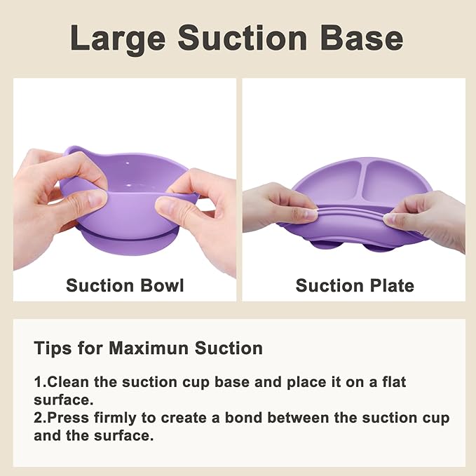 Silicone Baby Feeding Set | Baby Led Weaning Supplies Includes Suction Bowls - Image 5