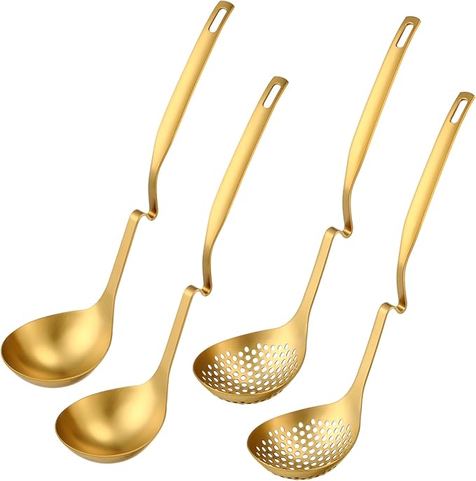 Patelai Hot Pot Slotted Ladle Set Stainless Steel Soup Ladle Strainer Scoops by Patelai