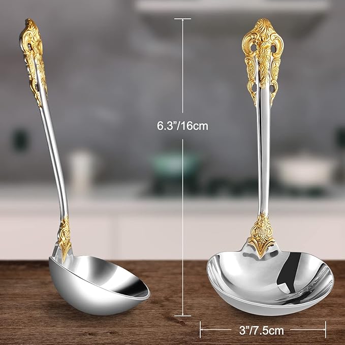 KEAWELL Luxury Gravy Ladle, 18/10 Stainless Steel, Small Gravy Spoon - Image 2