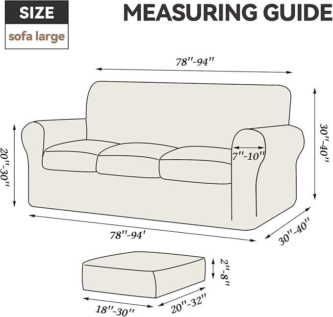 WEERRW 4 Pieces Velvet High Stretch Couch Covers - Image 7