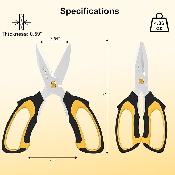 8" Multipurpose Household Steak Scissors – Japanese 420 J2 Stainless Steel - Image 6