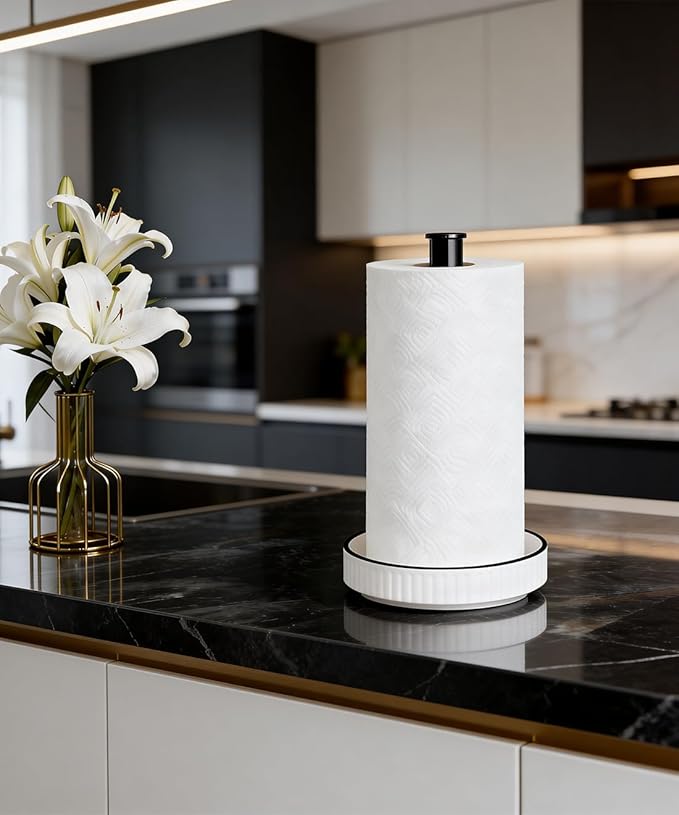 VROOMIUM Paper Towel Holder Countertop, Fits Double to Family Rolls, Elegant - Image 8