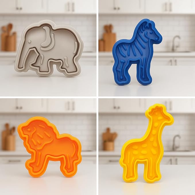 Mrs. Anderson's Baking Animal Cracker Cookie Cutters, Spring-Action Embossing - Image 2