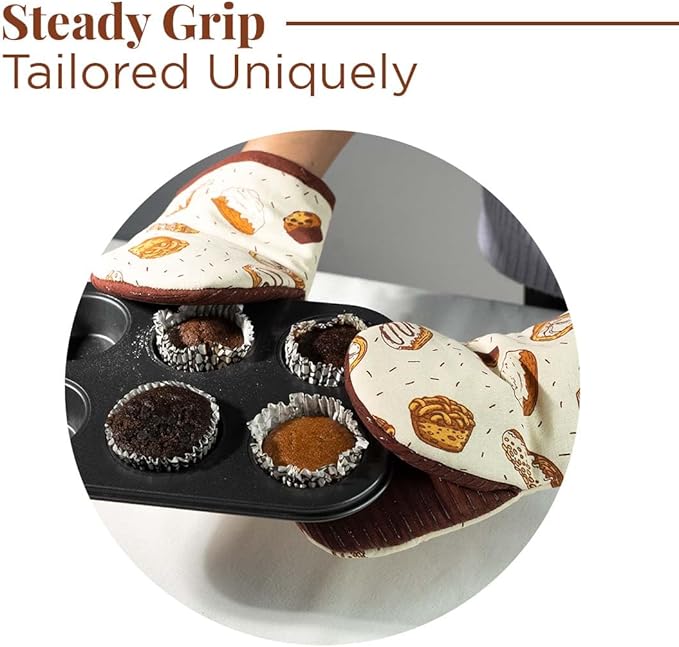 Folkulture Mini Oven Mitts Heat Resistant | Set of 2 Short Oven Mitts - Image 7