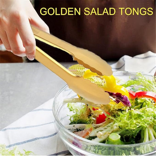 2 Pack Gold Serving Tongs Gold Serving Utensils Salad Tongs Buffet Tongs - Image 2
