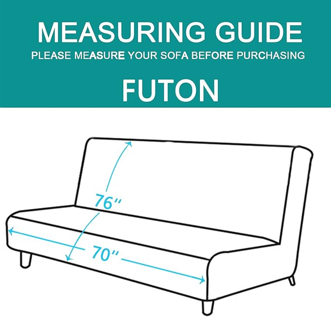 U-NICE HOME Futon Sofa Covers Reversible Slipcover Armless Couch Cover Water - Image 5
