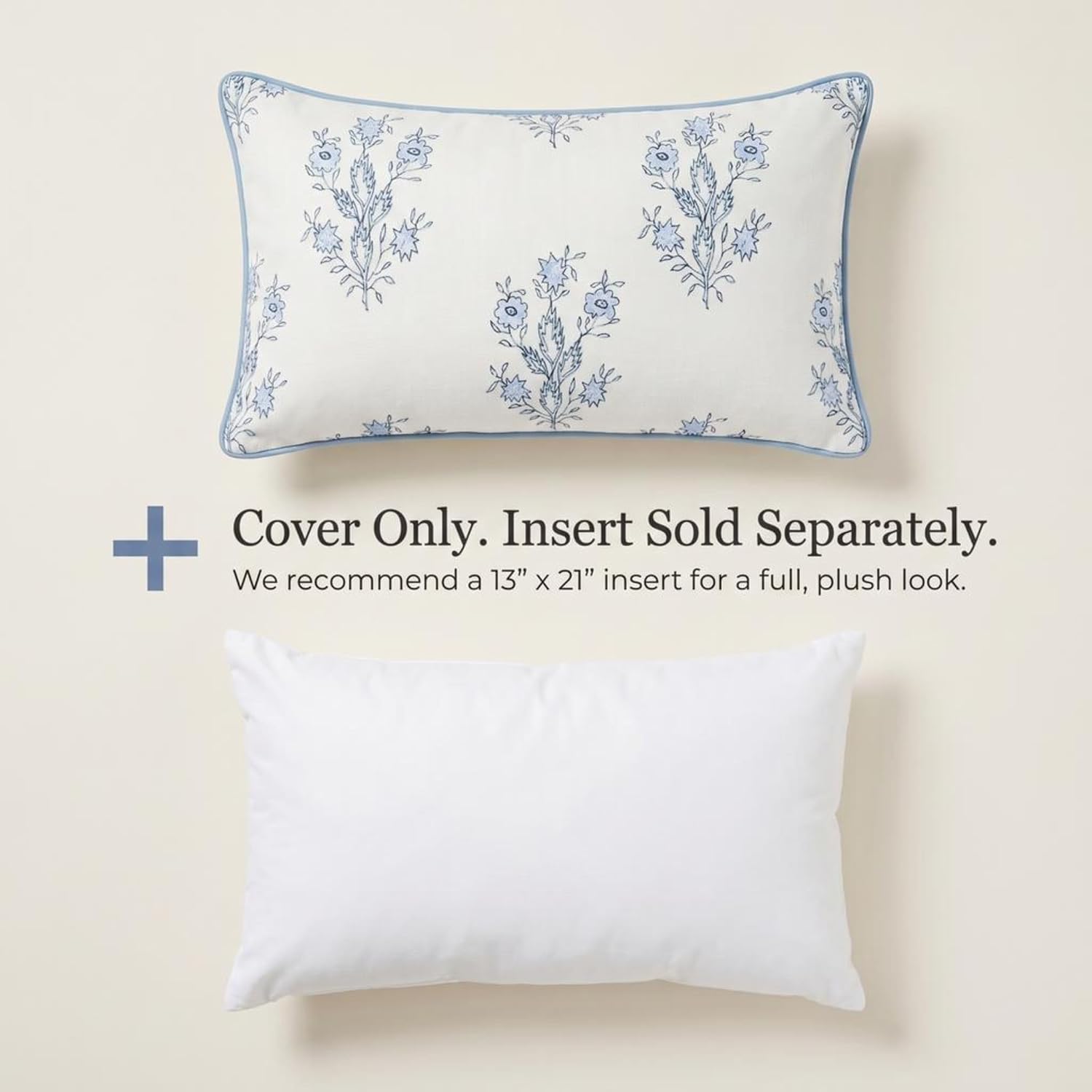 Mary Lumbar Grandmillennial Pillow Cover Only, 12"x20" for Couch, Bed, Chair
