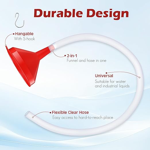 Long Funnel for Transmission Fluid 3.28 Foot Clear Tubing Plastic Wide Mouth - Image 3