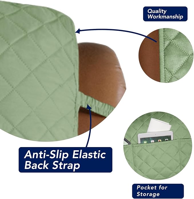 PureFit Reversible Quilted Sofa Cover, Water Resistant Slipcover Furniture - Image 3
