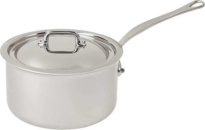 Mauviel M'Cook 5-Ply Polished Stainless Steel Sauce Pan - Image 3