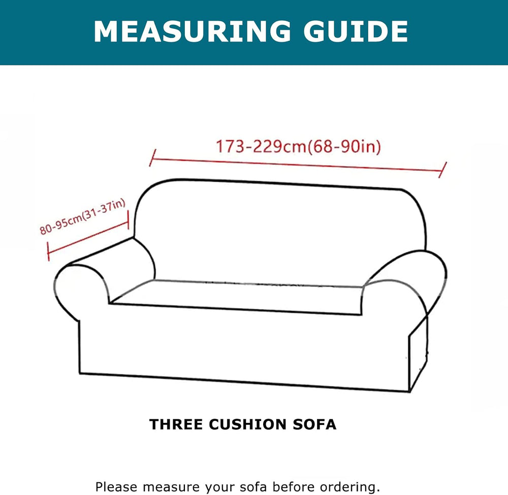 KRFOONN 4 Piece Stretch Sofa Couch Covers for 3 Cushion Couches, Large, A1