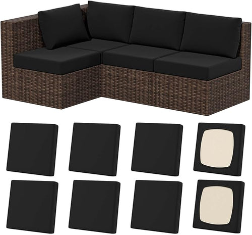 8Pcs Stretch Patio Cushion Covers, Outdoor Couch & Sofa Replacement Slipcovers by VORSHAPE