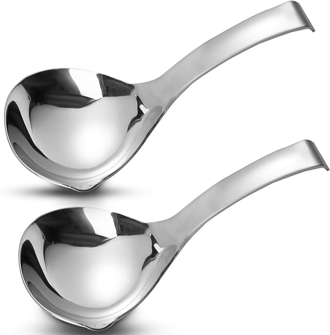2Pcs Soup Ladle, Soup Spoons Stainless Steel 304 by Realand