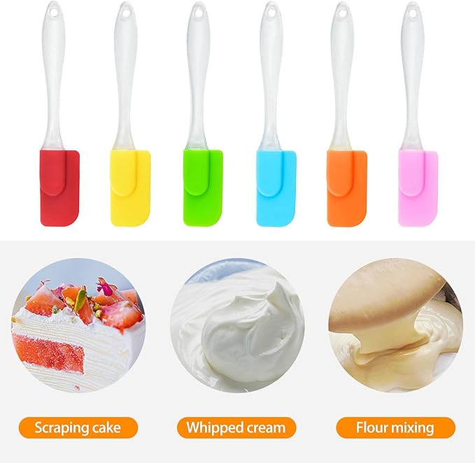 ZukoCert 6 Piece Mini Silicone Spatula Set, Small Heat-Resistant Rubber Spatulas - Image 4
