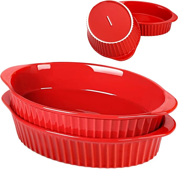 Foraineam 4 Pcs 15 oz Porcelain Oval Baking Dish Set, 8.7 x 5.3 x 1.7 inch Oven - Image 7
