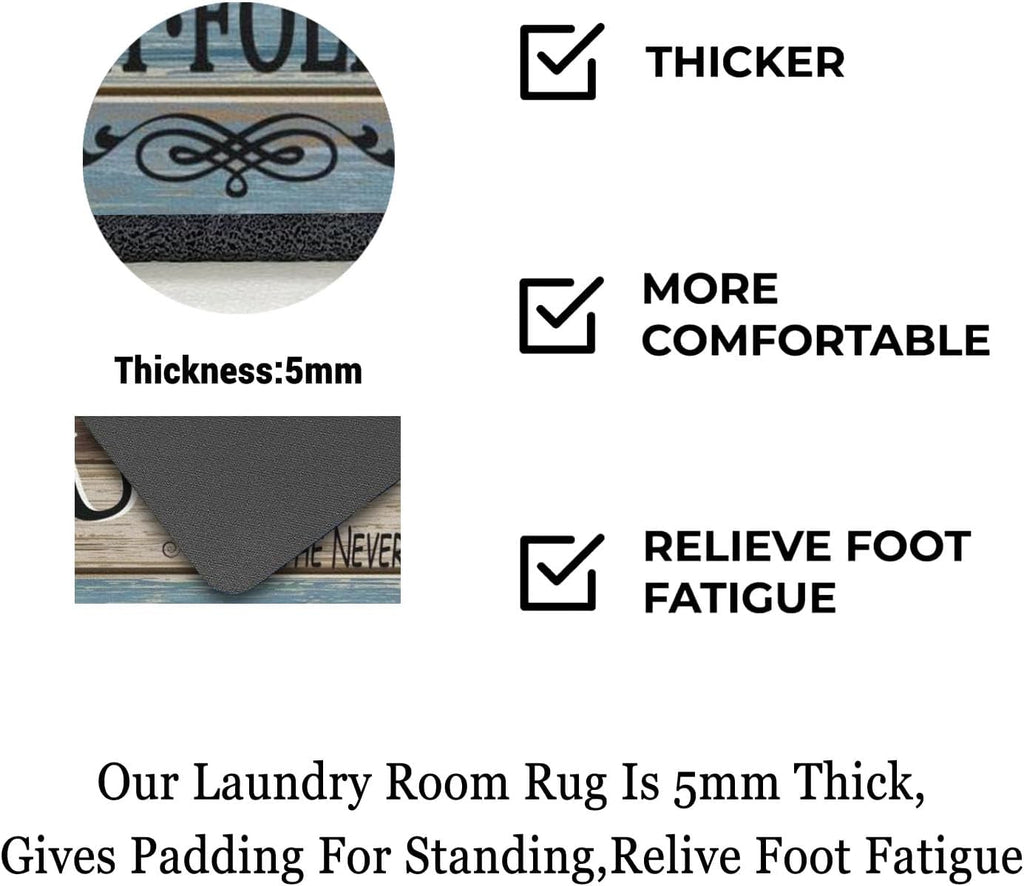 Non Slip Laundry Room Rug - Farmhouse Kitchen Floor Mat -Laundry Room Rug- Runner Decor -Washable Floor Carpet for Washroom Mudroom Kitchen Bathroom Hallway-20 x48