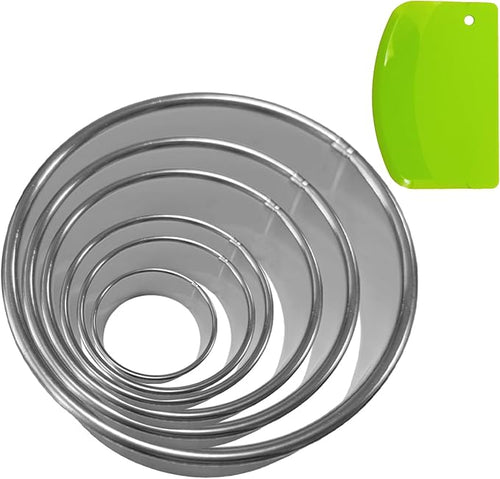 7 Pcs Round Cookie Cutter Set, Baking Tools by Unknown