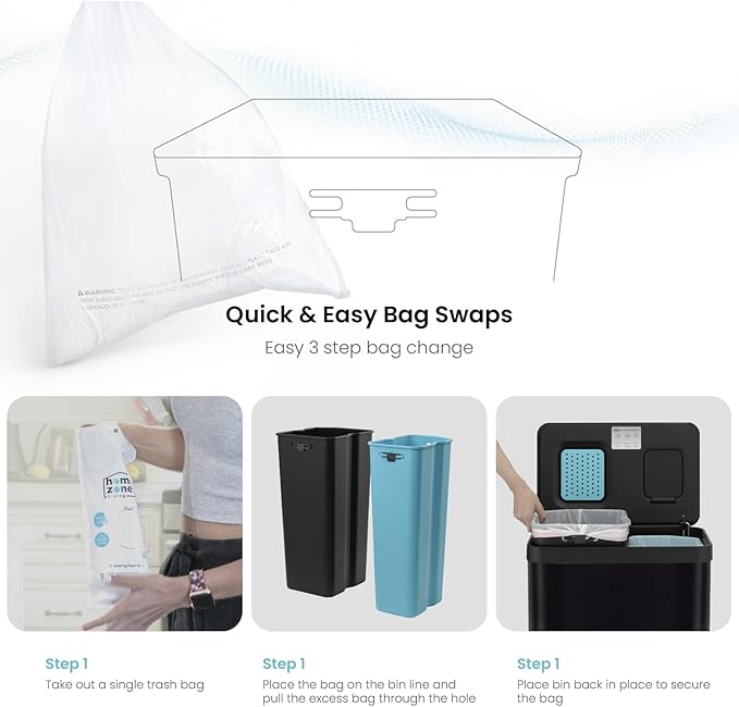 Home Zone Living 19 Gallon Kitchen Trash Can