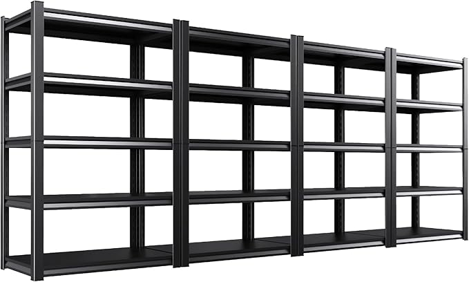 Set of 4 71"H Garage Shelving-2050LBS 5 Tier Storage Shelves, Adjustable Heavy by Unknown