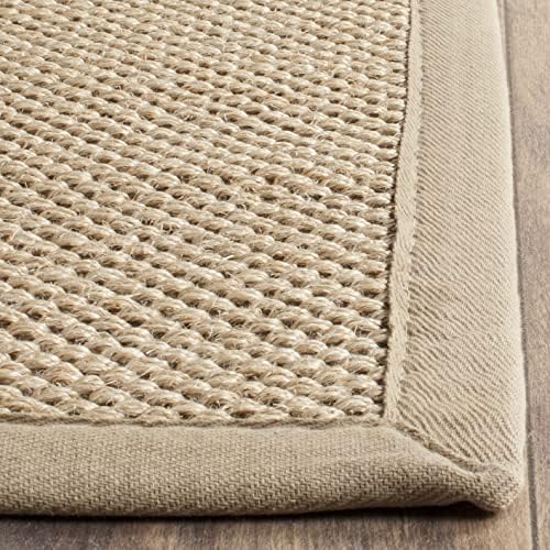 SAFAVIEH Natural Fiber Area Rug 6x8 Sisal Textured, Maize & Linen NF141B