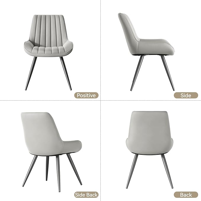 Modern Dining Chairs Set of 2,Upholstered Dining Room Chairs with Thick Cushi...