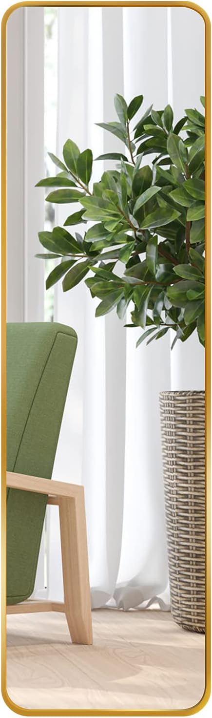 Giftgarden 47"x14" Gold Full Length Mirror Aluminum Framed, Modern ...