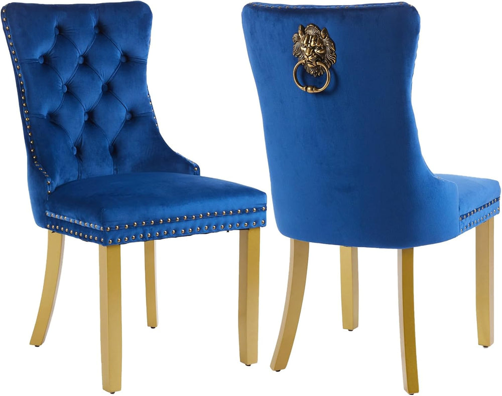 Velvet Dining Chairs Set of 2, Modern Tufted Dining Room Chair, Upholstered D...