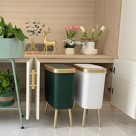 Procade Trash Can with Lid, Small Bathroom Garbage Can with Lid, Plastic Trash
