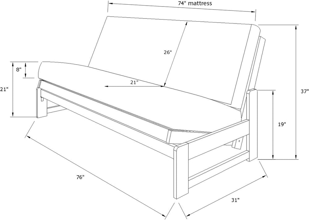 Colorado Reclaim Mocha Frame and Mattress Set w/Choice of Fabrics, 7 Inch Cot...