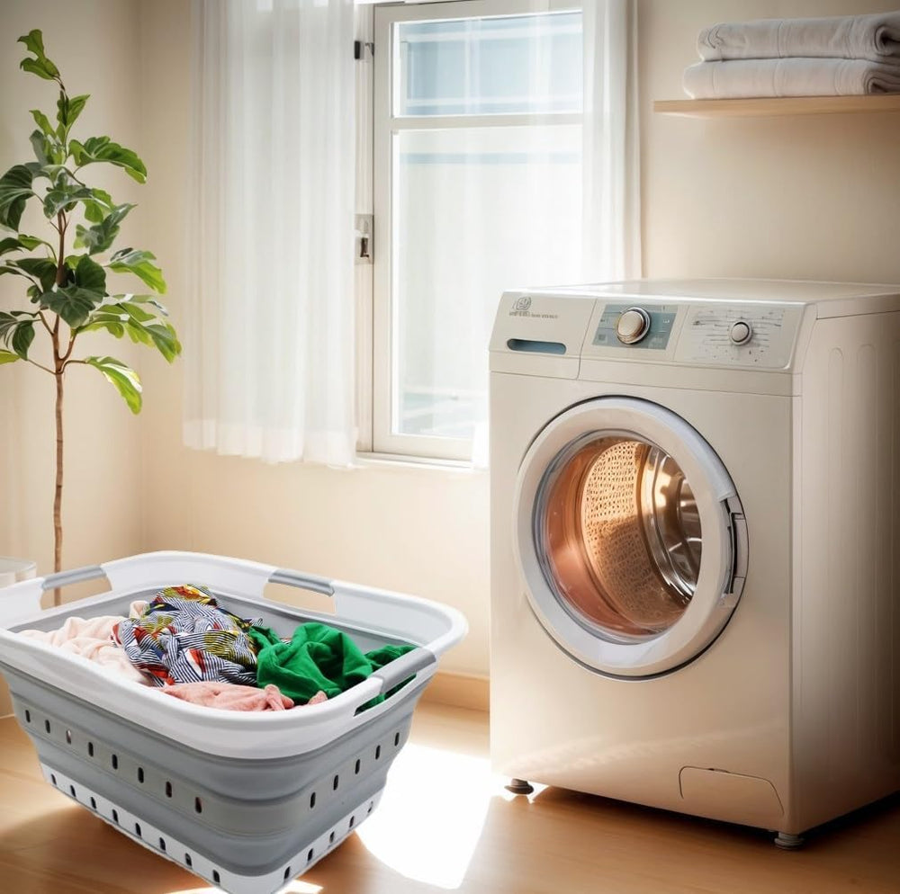 SAMMART 42L (11 gallon) Collapsible Plastic Laundry Basket - Foldable Pop Up ...