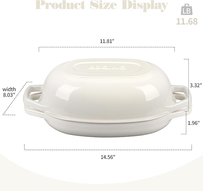 EDGING CASTING Enameled Cast Iron Oval Dutch Oven Pot