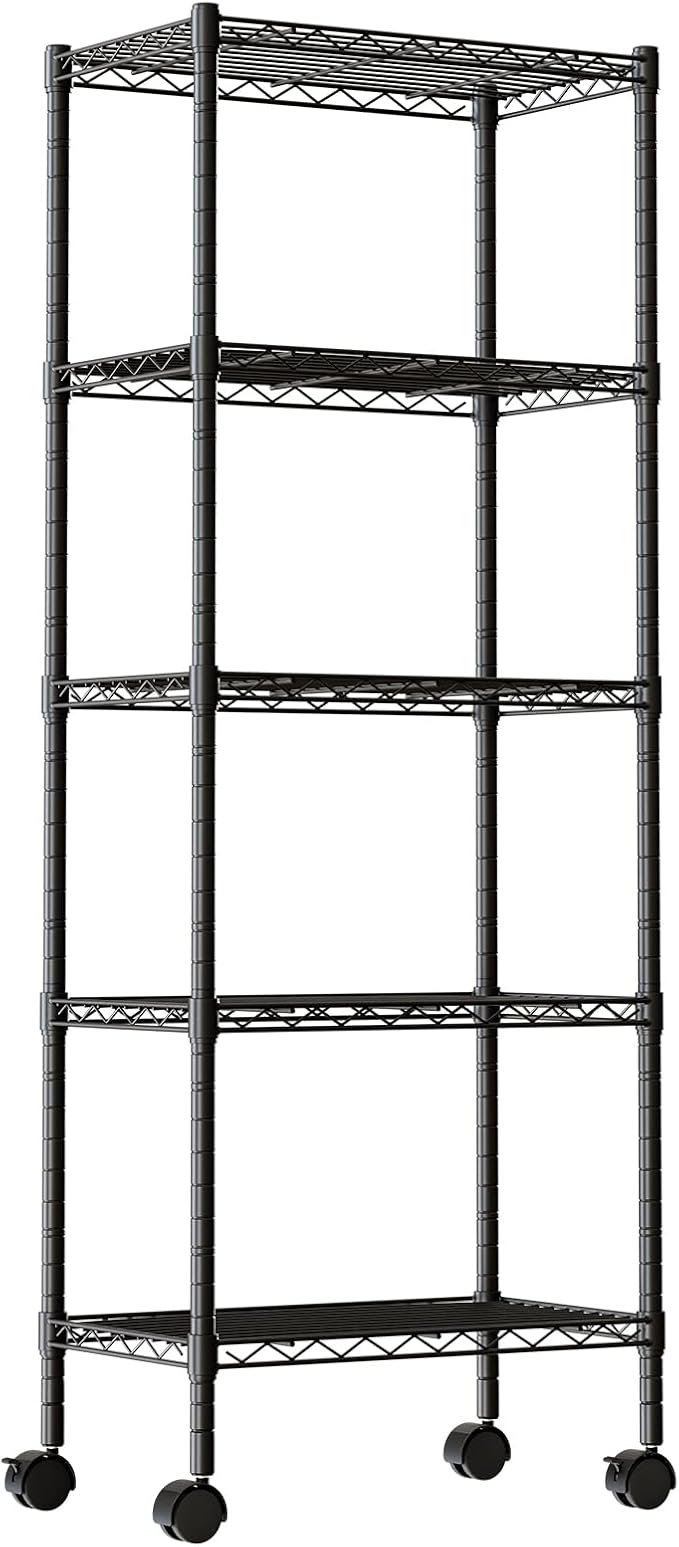 DUMOS 5-Tier Metal Wire Storage Shelves, Adjustable Standing Storage Rack Shelf by DumosLifestyle
