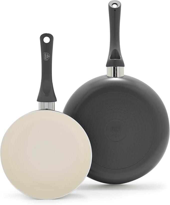 GreenLife 2-Piece Nonstick Frying Pan Set, 8” & 10” Skillets, Non-Toxic Ceramic by GreenLife