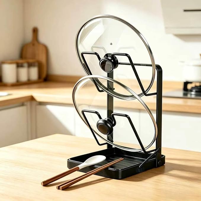 Pot Lids Organizer Rack for Cabinet and Countertop, 304 Stainless Steel Kitchen by Unknown