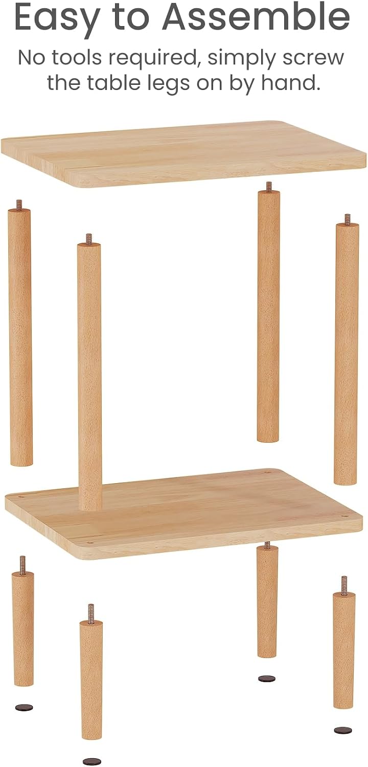 Solid Wood Side Table, Small End Table, Narrow Nightstand Bedside Table