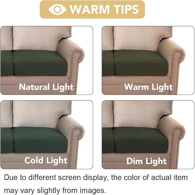 H.VERSAILTEX Super Stretch Individual Seat Cushion Covers Sofa Covers Couch - Image 7