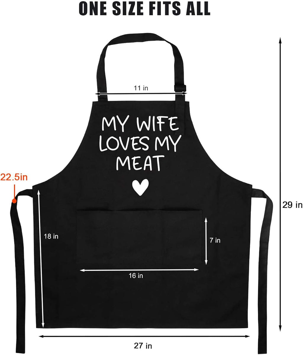 Fairy's Gift Funny Husband Apron, Men's Anniversary, Birthday Gifts for Him | Cool Christmas Manly Presents for Men Husband, Gifts from Wife, Grilling Kitchen Aprons w/Pockets for Cooking Hubby