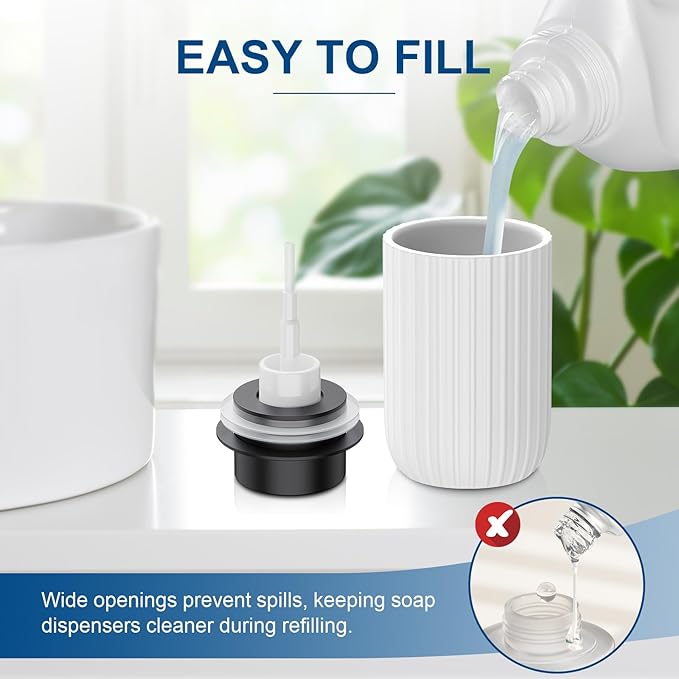 Ceramic Foaming Soap Dispenser, 12 oz Bathroom Foam Hand Soap Dispenser - Image 2