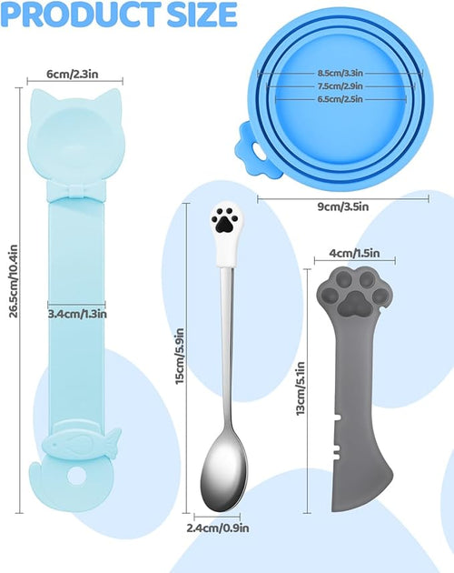5 PCS Cat Food Can Covers Lids Set, Silicone Pet Food Can Lids - Image 2