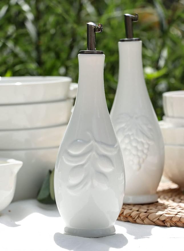 HOMBENE Porcelain Oil and Vinegar Dispenser, 16oz Oil Dispenser - Image 2