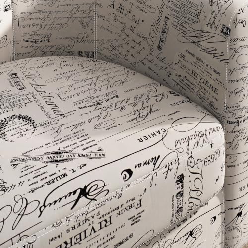 BELLEZE Accent Barrel Chair, Linen Round Chair Club Tub Sofa Corner Chair wit...
