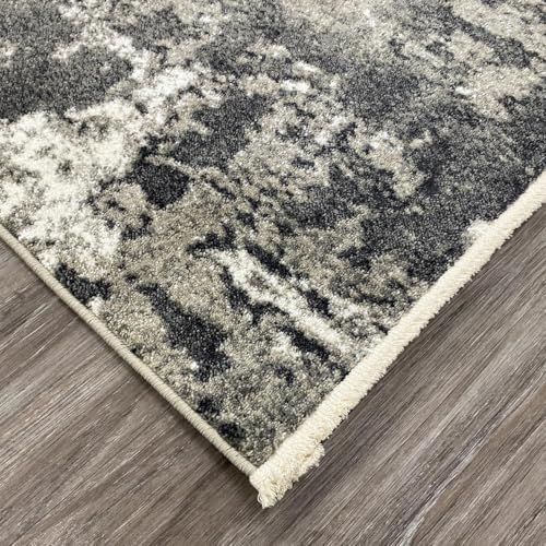 LUXE WEAVERS Abstract Fringed Area Rug Gray 5x7