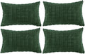 Fancy Homi Set of 4 Dark Green Lumbar Rectangle Decorative Throw Pillow Covers by Fancy+Homi
