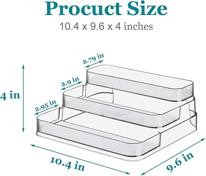 2pcs Acrylic Rack, No Assembly Clear 3 Tier Condiment Bottle Shelf Vanity - Image 5