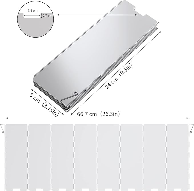 Camp Stove Windscreen, Ohuhu Camping Stove Windscreen 8/10/12 Plates Aluminum - Image 2