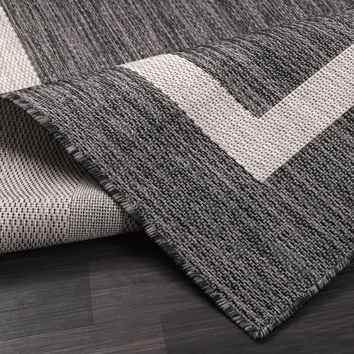 Luul Home Bordered Outdoor Rug 5x7 Washable Outside Carpet for Indoor Patio P...