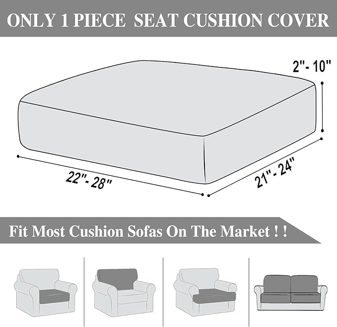 Couch Cushion Cover Seat Cushion Cover Stretch Armchair Cover Separate - Image 6