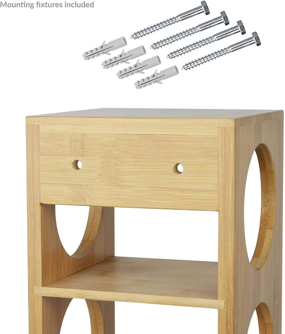 HYGRAD BUILT TO SURVIVE Stackable Bamboo Wall Mounted Wine Rack Stand, 5 Bott...